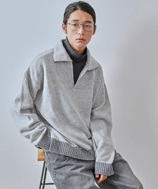 【一部店舗限定】スキッパーニットプルオーバー
