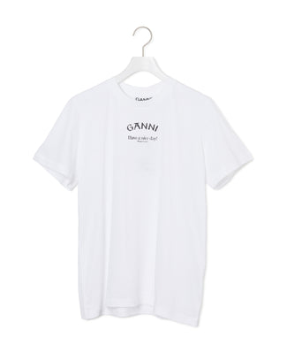 【GANNI (ガニー)】 Thin Jersey Relaxed O-neck T-shirt