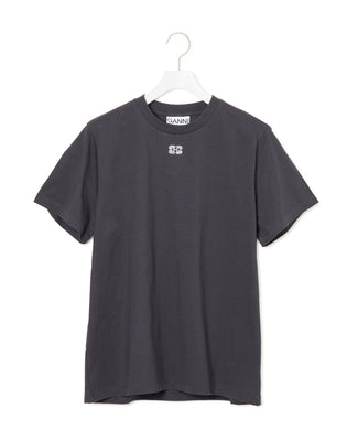 【GANNI (ガニー)】Basic Jersey Rhinestone Relaxed T-shirt