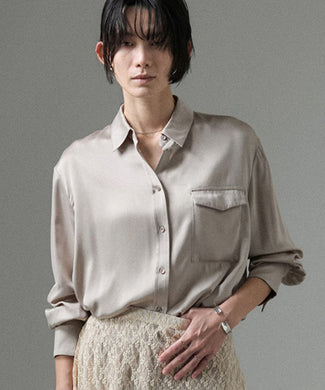 [24AW]GENTLE SILK シャツブラウス【セットアップ対応】